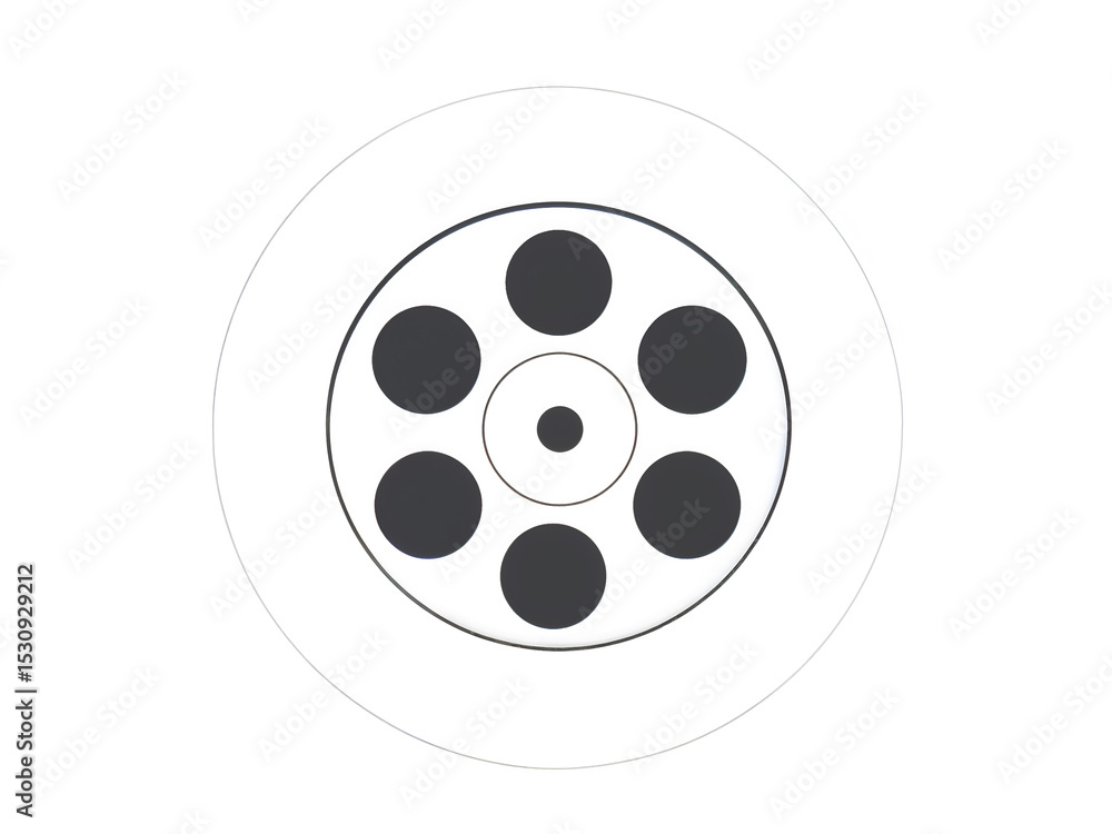 Minimal film reel icon in black and white, ideal for video, cinema, and multimedia projects. Generative AI Minimal film reel icon in black and white, ideal for video, cinema, and multimedia projects. Generative AI