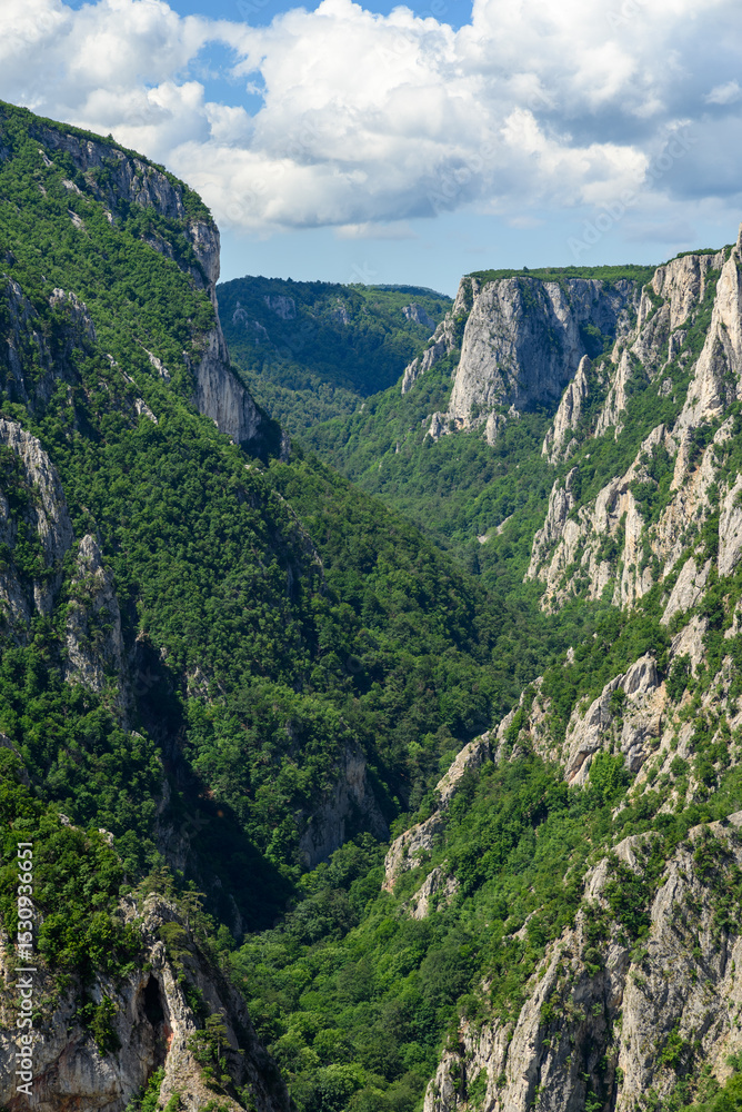 Fototapeta premium Scenic landscape of Lazar's Canyon (Lazarev kanjon), the deepest and longest canyon in eastern Serbia, near the city of Bor