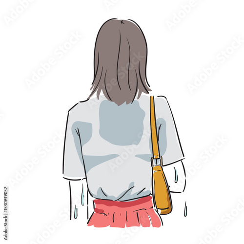 大量の発汗で困っている若い女性