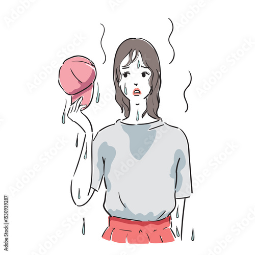 大量の発汗で困っている若い女性