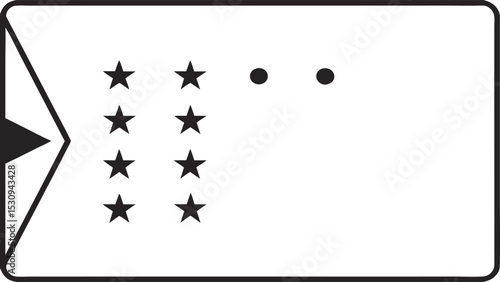 Micronesia Flag Silhouette with Triangle, Stars, and Dots on White Background