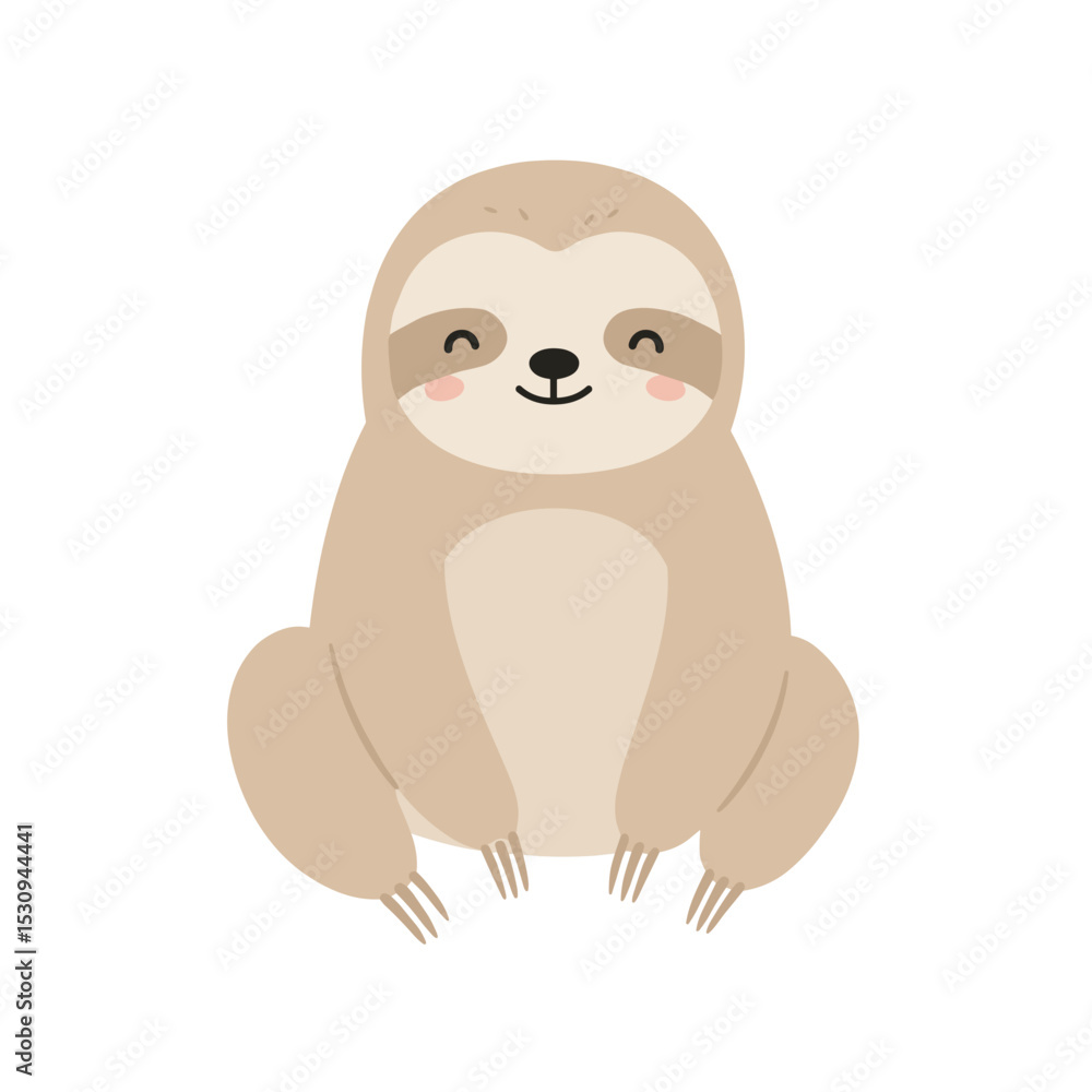 Obraz premium Adorable Cartoon Sloth