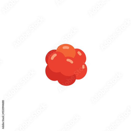 Stylized illustration of a reddish-orange cloudberry fruit with rounded segments