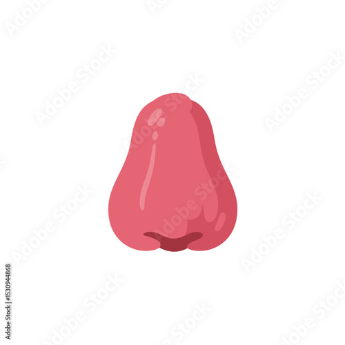 Single rose apple fruit in flat design