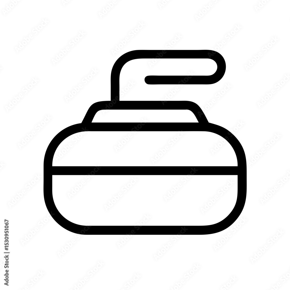 Curling Stone Minimalist Symbol: Minimalist curling stone icon in black outline, perfect for winter sports and Olympic curling-themed creative works. Curling Stone Minimalist Symbol: Minimalist curling stone icon in black outline, perfect for winter sports and Olympic curling-themed creative works.