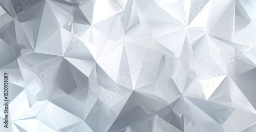 Fototapeta Naklejka Na Ścianę i Meble -  White geometric background texture design vector pattern abstract crystal diamond polygon wallpaper concept