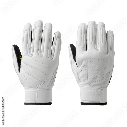 Wallpaper Mural A pair of white batting gloves displayed against a black background in a studio setting shot straight on Torontodigital.ca