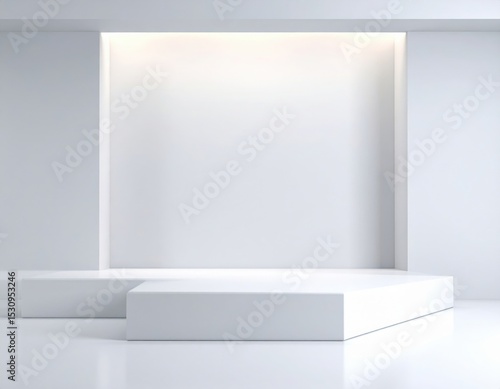 Wallpaper Mural Minimalist white interior design showcase modern gallery photography clean environment wide angle aesthetic appeal Torontodigital.ca