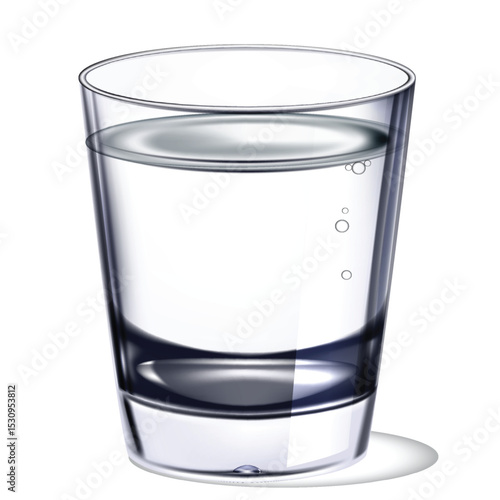 Realistic A Glass of Refreshing Water 