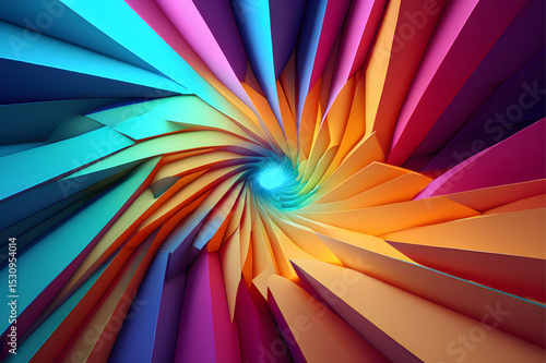 Wallpaper Mural Vibrant spiral of layered rainbow spectrum paper art Torontodigital.ca