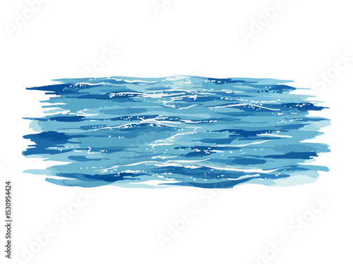 Vector watercolor sea ​​ripples / 水彩テイストの海の波紋イラスト