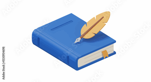 A book with a quill, embodying knowledge and creativity. 
