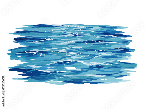 Vector watercolor sea ​​ripples / 水彩テイストの海の波紋イラスト