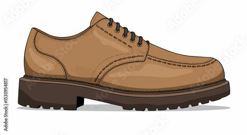 Elegant brown shoe with detailed stitching and design.