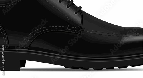 Elegant black leather shoe.