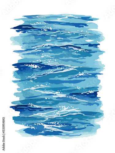 Vector watercolor sea ​​ripples / 水彩テイストの海の波紋イラスト