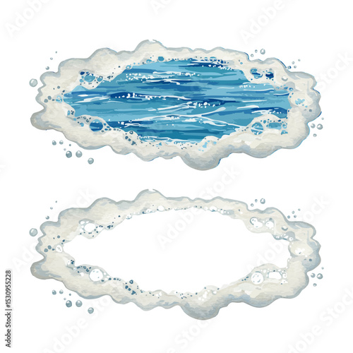 Vector watercolor sea ​​ripples / 水彩テイストの海の波紋イラスト