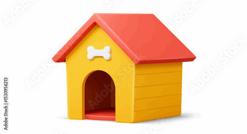 A vibrant doghouse with a classic design, perfect for a furry friend.