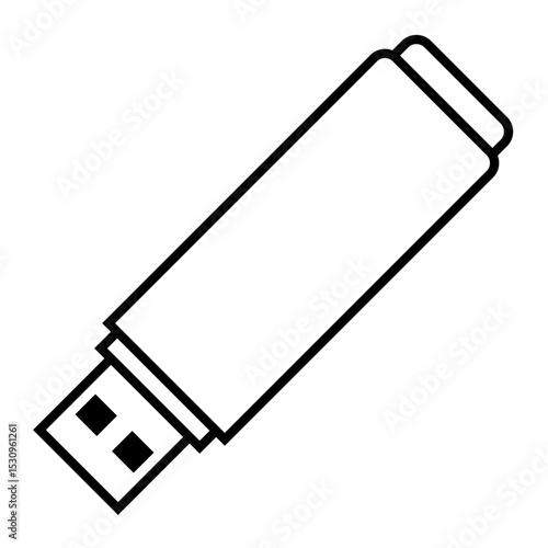 flashdisk data storage outline icon
