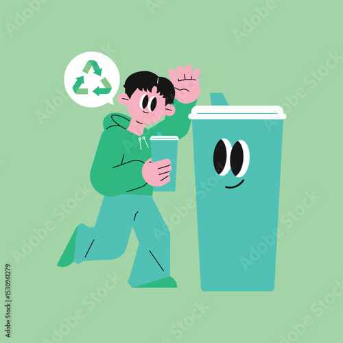 Person throwing a cup to recycling bin for sustainability.
tumbler
