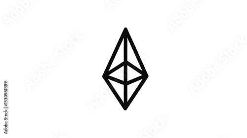 Minimalist geometric design featuring a black diamond shape  