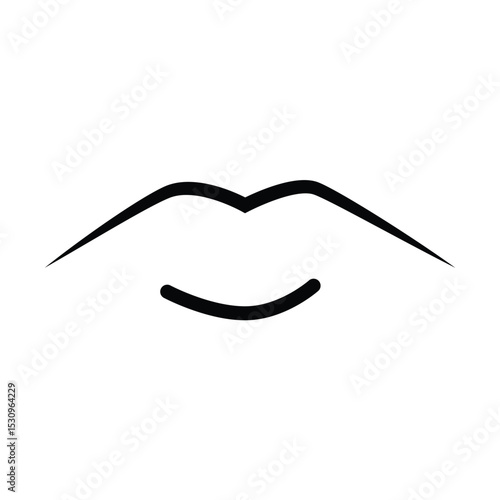 Mouth Icon Flat and Line Style