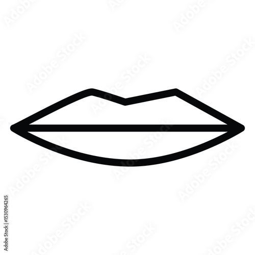 Mouth Icon Flat and Line Style