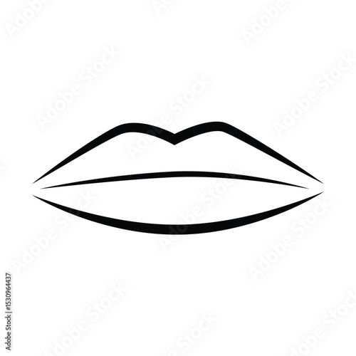 Mouth Icon Flat and Line Style
