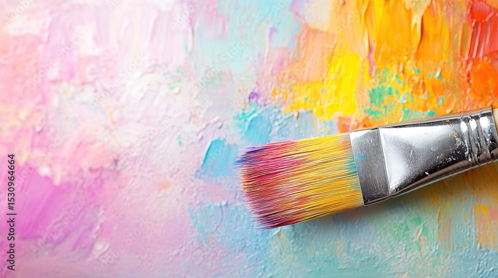 Fototapeta premium Colorful abstract art background with brushstroke in vibrant pastel shades