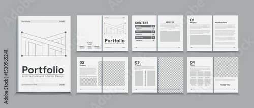 Architecture and interior portfolio design, Architecture Portfolio Layout, a4 size portfolio template design.