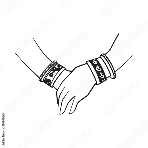 line art of indian bangles