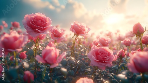 Colorful tulips in pairs, showcasing a variety of hues and elegant leaves.