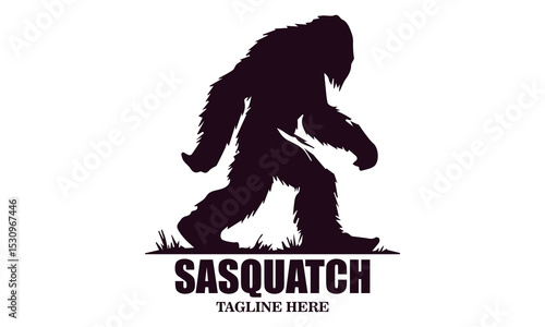 Sasquatch icon. Sasquatch vector illustration, bigfoot silhouette vector illustration and Bigfoot logo design