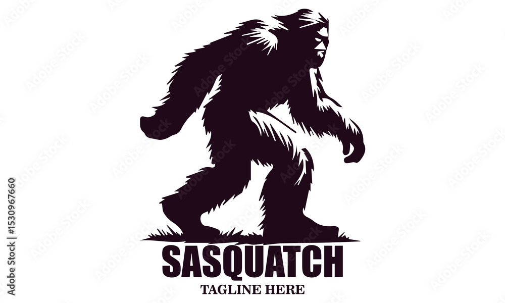 Obraz premium Sasquatch icon. Sasquatch vector illustration, bigfoot silhouette vector illustration and Bigfoot logo design