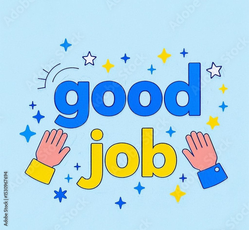 text good job illustration 