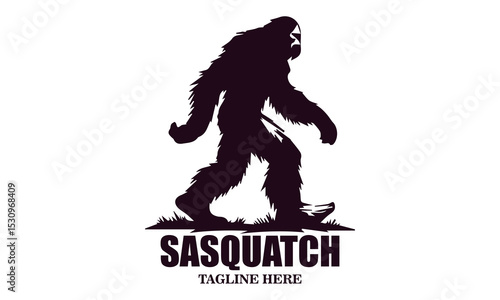 Sasquatch icon. Sasquatch vector illustration, bigfoot silhouette vector illustration and Bigfoot logo design