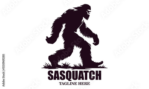 Sasquatch icon. Sasquatch vector illustration, bigfoot silhouette vector illustration and Bigfoot logo design