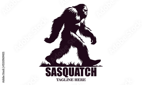 Sasquatch icon. Sasquatch vector illustration, bigfoot silhouette vector illustration and Bigfoot logo design