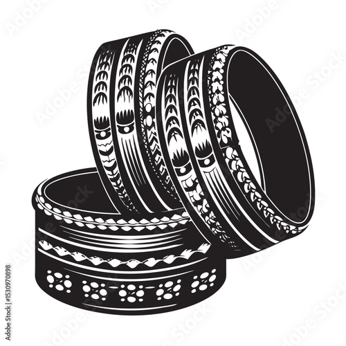 silhouette of indian bangles