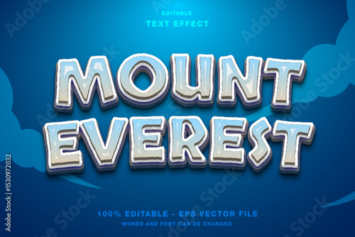 Mount Everest 3d Editable Text Effect Template