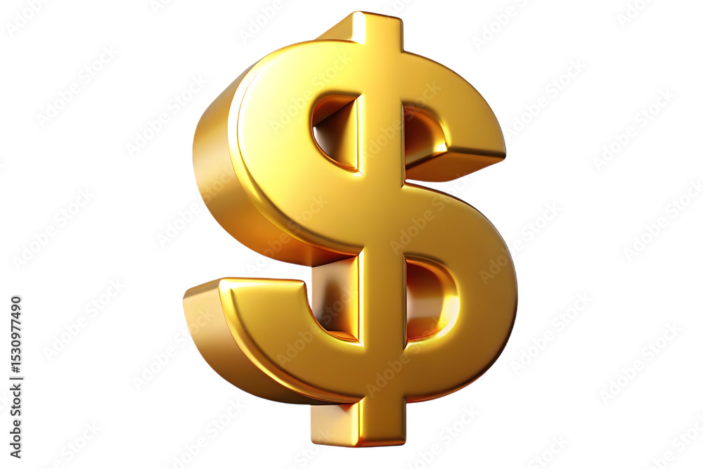 Fototapeta premium 3d render of a golden dollar sign on black background