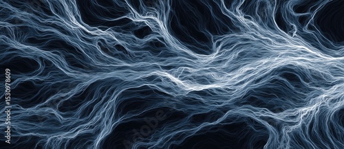Glowing energy flows on a dark backdrop