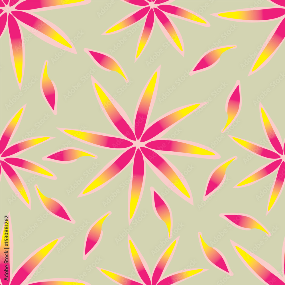 Obraz premium textile design with cute silhouette foliage pattern image 