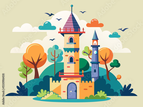 castle tower with clock