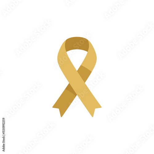 Simple graphic of a gold ribbon on a clean white background