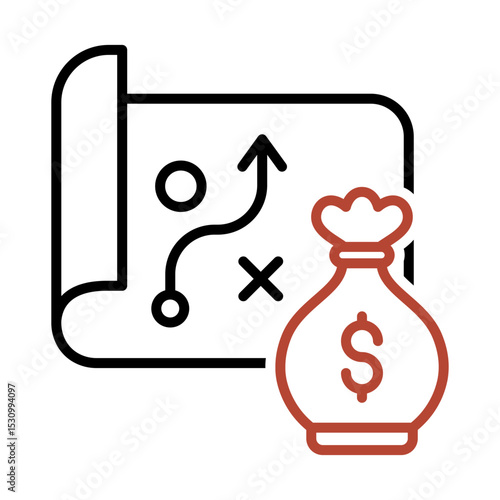 Two-tone icon of Financial tactic concept