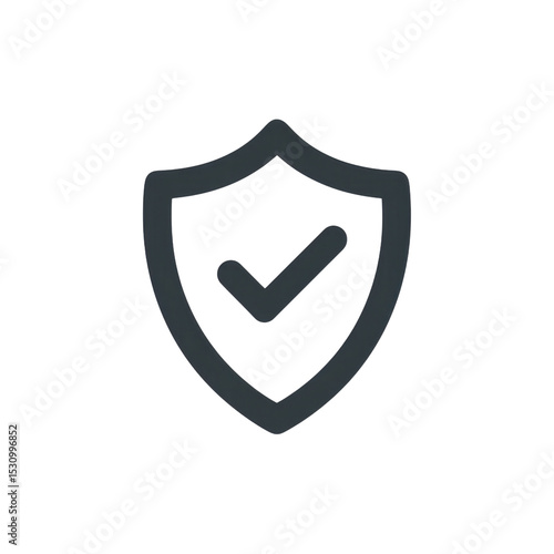 Free Download Minimalist Icon of a Shield with a Checkmark Representing Security and Protection Concept in Dark Color Scheme Transparent background or png - GFXLoad