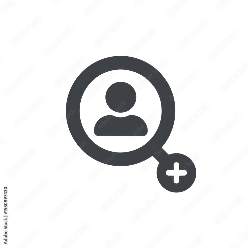 Silhouette of a person inside a magnifying glass symbolizing search for identity and personal quest for self-discovery Transparent background or png Silhouette of a person inside a magnifying glass symbolizing search for identity and personal quest for self-discovery Transparent background or png