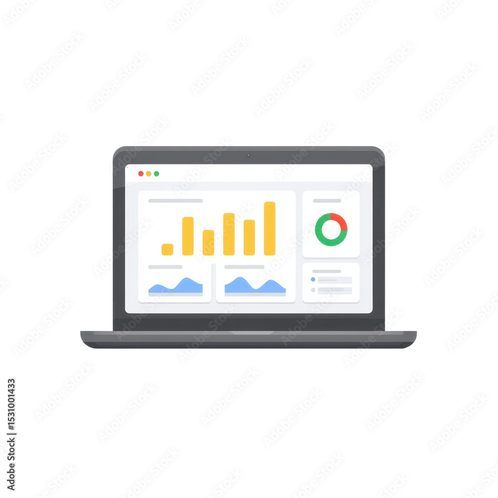Modern Laptop Displaying Data Analytics Graphs and Charts for Business Insights and Performance Monitoring Transparent background or png Modern Laptop Displaying Data Analytics Graphs and Charts for Business Insights and Performance Monitoring Transparent background or png