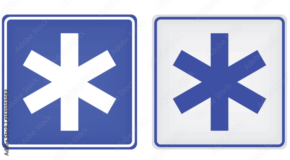 Obraz premium Road sign ambulance. vector illustration